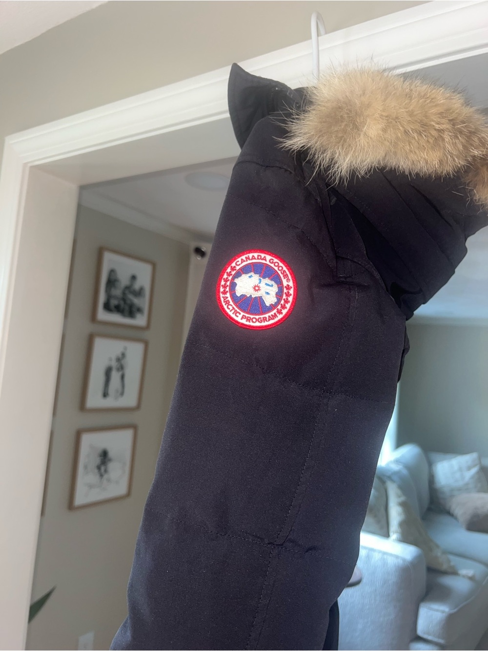 Canada Goose Kids Navy Puffer with Fur-Trim Hood